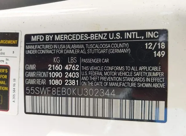 55SWF8EB0KU302344 2019 2019 Mercedes-Benz C 300- 4Matic 9