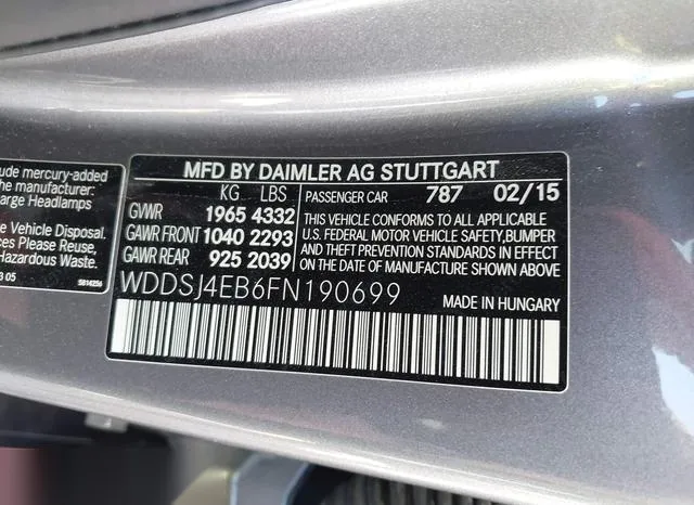 WDDSJ4EB6FN190699 2015 2015 Mercedes-Benz CLA 250 9