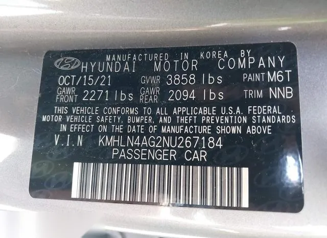 KMHLN4AG2NU267184 2022 2022 Hyundai Elantra- Sel 9