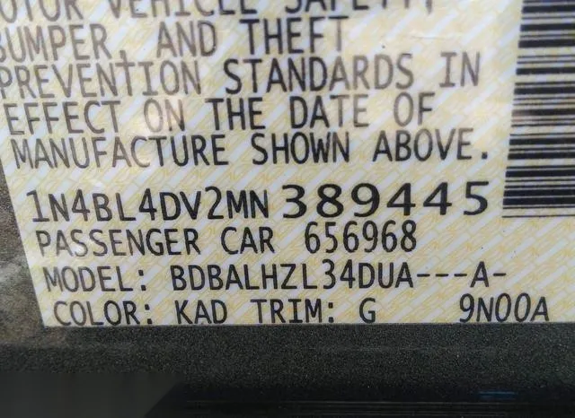 1N4BL4DV2MN389445 2021 2021 Nissan Altima- Sv Fwd 9