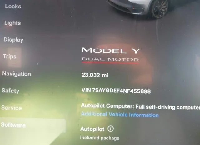 7SAYGDEF4NF455898 2022 2022 Tesla Model Y- Performance Dual  7