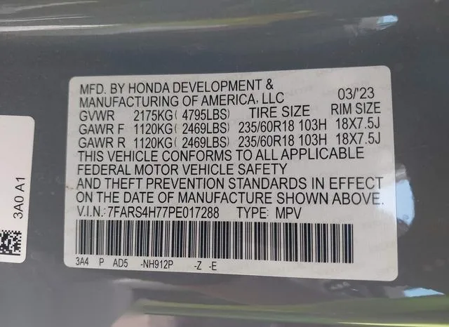 7FARS4H77PE017288 2023 2023 Honda CR-V- Ex-L Awd 9