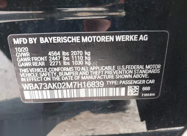 WBA73AK02M7H16839 2021 2021 BMW 228i Gran Coupe- Xdrive 9