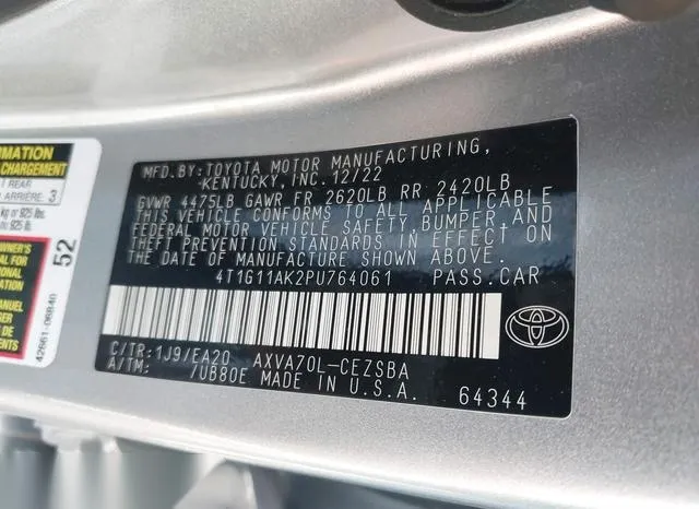 4T1G11AK2PU764061 2023 2023 Toyota Camry- SE 9