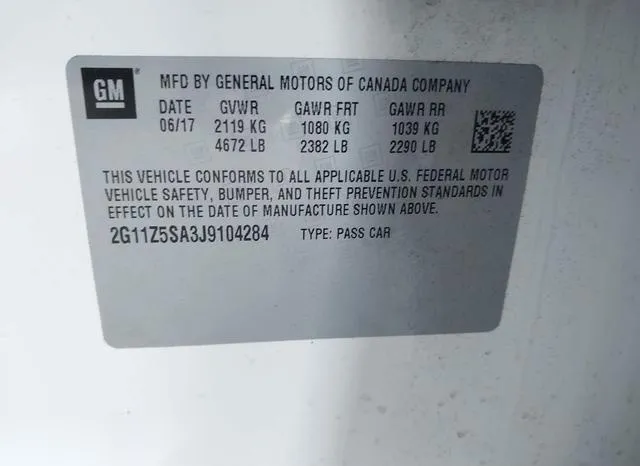 2G11Z5SA3J9104284 2018 2018 Chevrolet Impala- LS 9