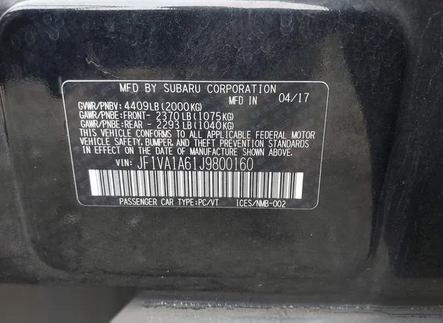 JF1VA1A61J9800160 2018 2018 Subaru WRX 9