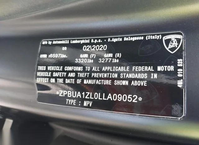 ZPBUA1ZL0LLA09052 2020 2020 Lamborghini Urus 9