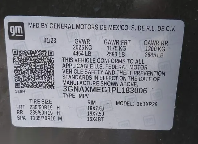 3GNAXMEG1PL183006 2023 2023 Chevrolet Equinox- Fwd Rs 9