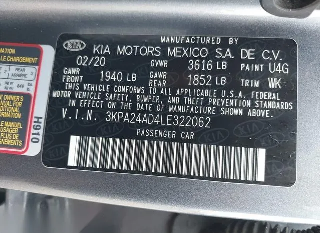 3KPA24AD4LE322062 2020 2020 KIA Rio- S 9