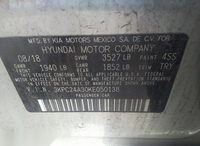 3KPC24A30KE050138 2019 2019 Hyundai Accent- SE 9