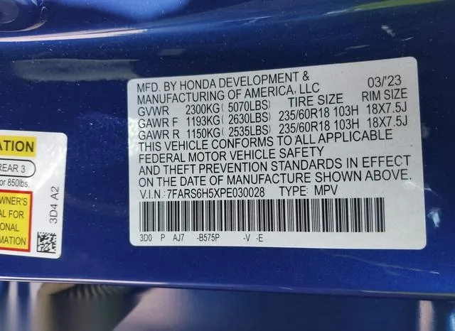 7FARS6H5XPE030028 2023 2023 Honda CR-V- Hybrid Sport 9