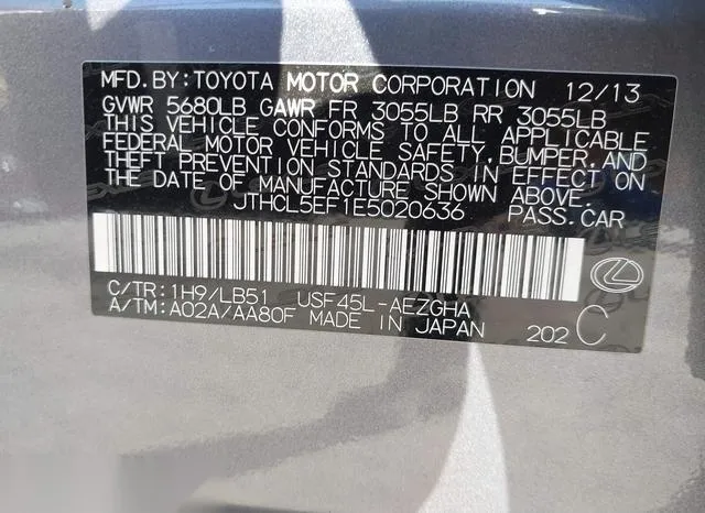 JTHCL5EF1E5020636 2014 2014 Lexus LS- 460 9