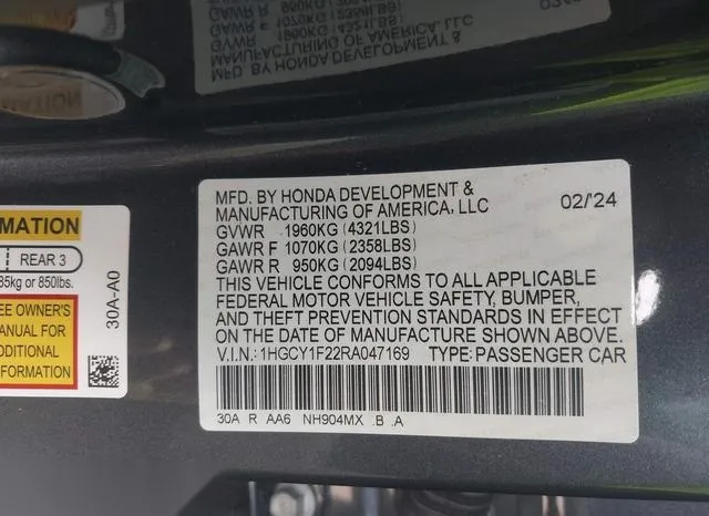 1HGCY1F22RA047169 2024 2024 Honda Accord- LX 9