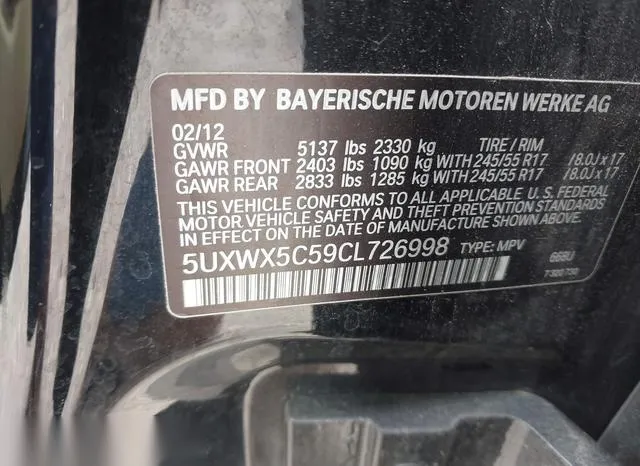 5UXWX5C59CL726998 2012 2012 BMW X3- Xdrive28I 9