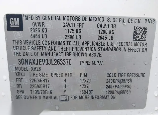 3GNAXJEV0JL263370 2018 2018 Chevrolet Equinox- LT 9