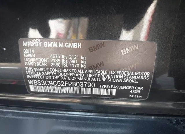 WBS3C9C52FP803790 2015 2015 BMW M3 9