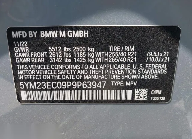 5YM23EC09P9P63947 2023 2023 BMW X4 M 9