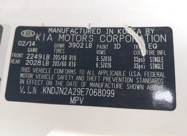 KNDJN2A29E7068099 2014 2014 KIA Soul 9