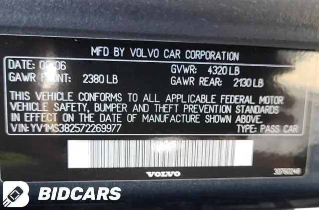 YV1MS382572269977 2007 2007 Volvo S40- 2-4I 9