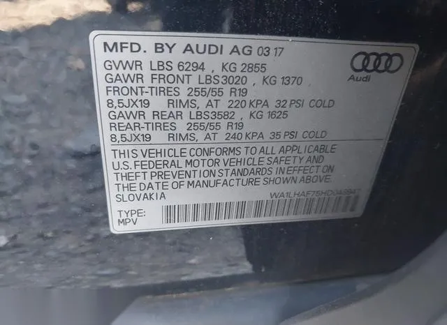 WA1LHAF75HD048947 2017 2017 Audi Q7- 2-0T Premium 9