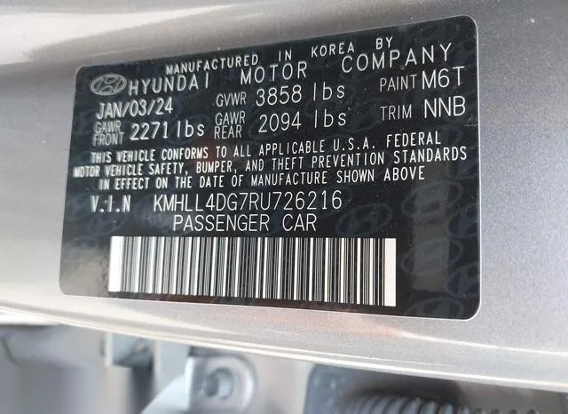 KMHLL4DG7RU726216 2024 2024 Hyundai Elantra- SE 9