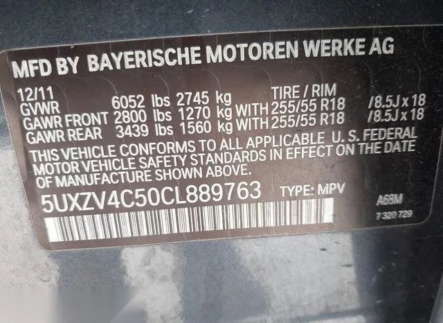 5UXZV4C50CL889763 2012 2012 BMW X5- Xdrive35I/Xdrive35I Pre 9