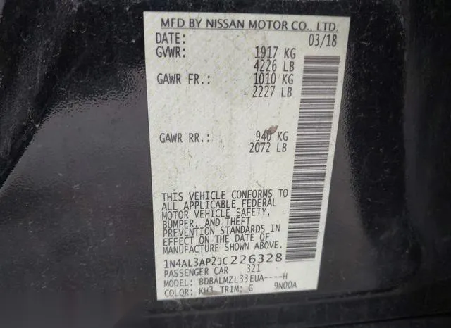 1N4AL3AP2JC226328 2018 2018 Nissan Altima- 2-5 SV 9