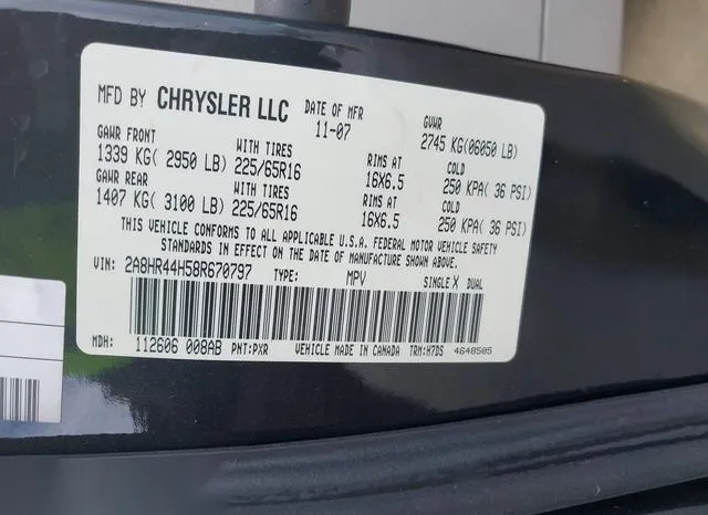 2A8HR44H58R670797 2008 2008 Chrysler Town and Country- LX 9