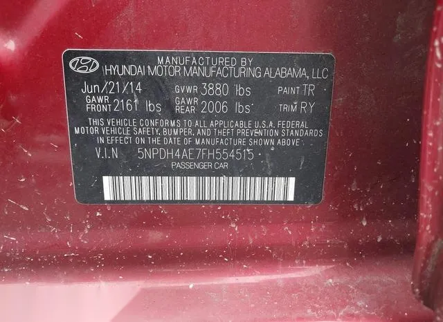 5NPDH4AE7FH554515 2015 2015 Hyundai Elantra- Limited 9