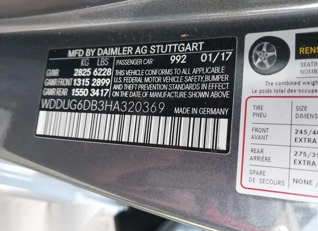 WDDUG6DB3HA320369 2017 2017 Mercedes-Benz S 550e Plug-In Hy 9