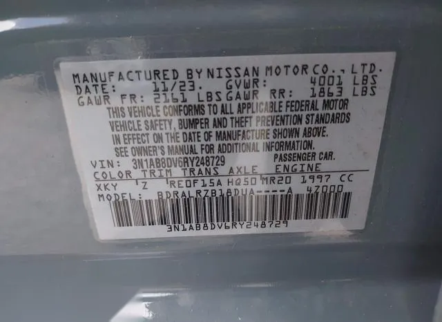 3N1AB8DV6RY248729 2024 2024 Nissan Sentra- Sr Xtronic Cvt 9