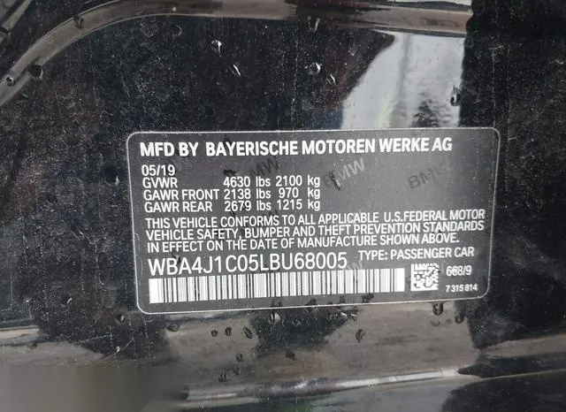 WBA4J1C05LBU68005 2020 2020 BMW 430i Gran Coupe 9