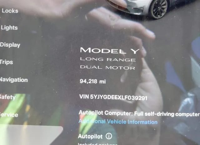 5YJYGDEEXLF039291 2020 2020 Tesla Model Y- Long Range Dual M 7