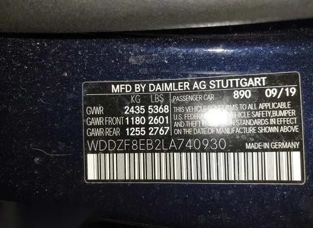 WDDZF8EB2LA740930 2020 2020 Mercedes-Benz E 350- 4Matic 9