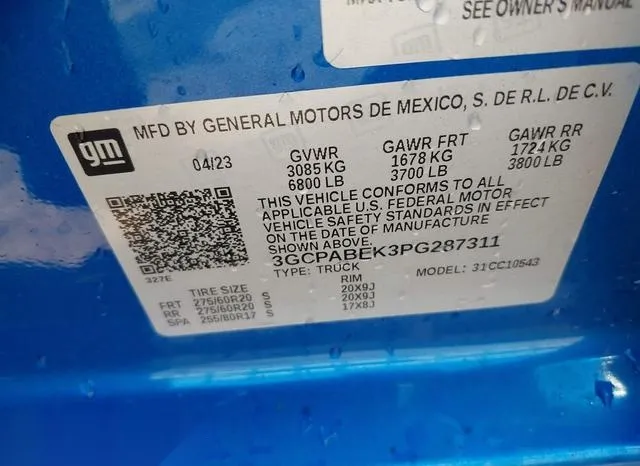 3GCPABEK3PG287311 2023 2023 Chevrolet Silverado 1500- 2Wd  S 9