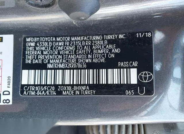 NMTKHMBX2KR078636 2019 2019 Toyota C-HR- LE 9