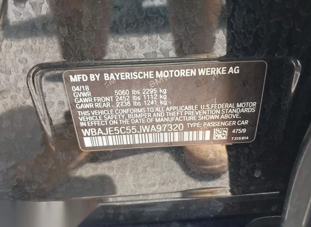 WBAJE5C55JWA97320 2018 2018 BMW 5 Series- 540I 9