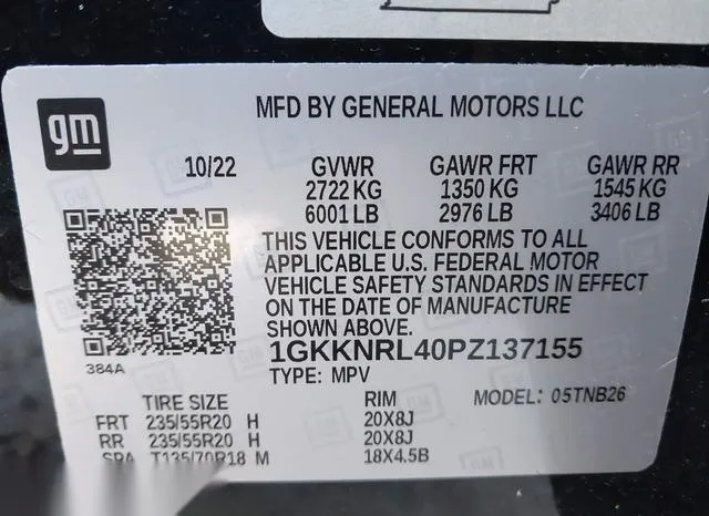 1GKKNRL40PZ137155 2023 2023 GMC Acadia- Awd Sle 9