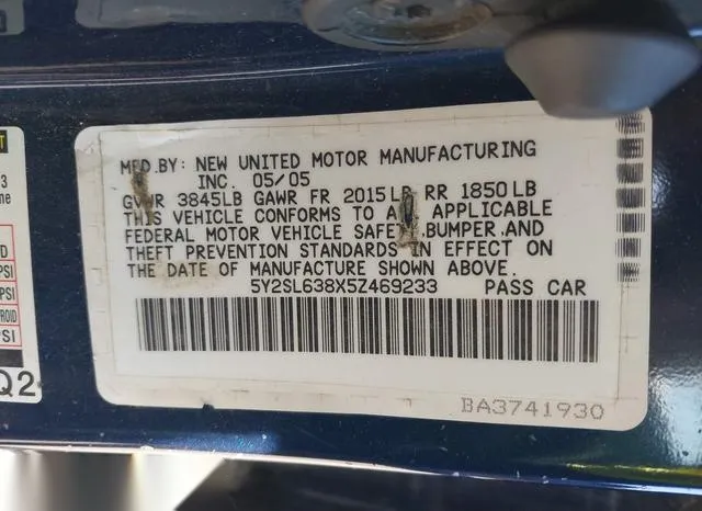 5Y2SL638X5Z469233 2005 2005 Pontiac Vibe 9