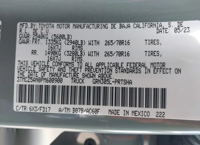 3TMCZ5AN8PM600900 2023 2023 Toyota Tacoma- Trd Off Road 9