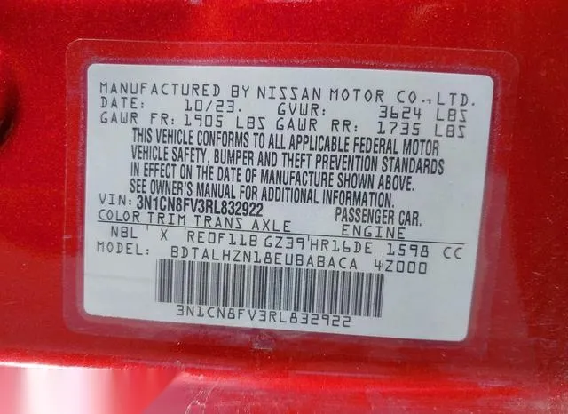 3N1CN8FV3RL832922 2024 2024 Nissan Versa- 1-6 SR 9