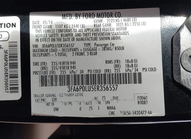 3FA6P0LU5ER356557 2014 2014 Ford Fusion- Hybrid SE 9