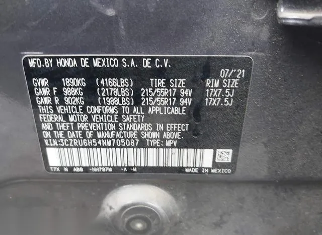 3CZRU6H54NM705087 2022 2022 Honda HR-V- Awd Ex 9