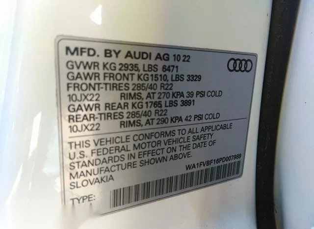 WA1FVBF16PD007989 2023 2023 Audi Q8- Prestige 55 Tfsi Quattr 9