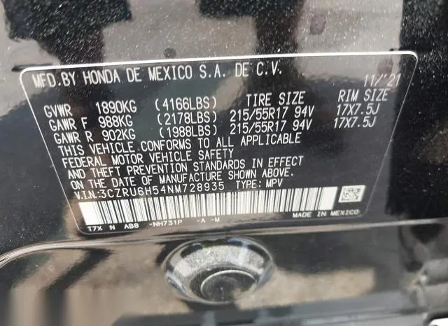 3CZRU6H54NM728935 2022 2022 Honda HR-V- Awd Ex 8