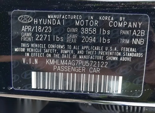 KMHLM4AG7PU572122 2023 2023 Hyundai Elantra- Sel 9