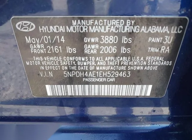 5NPDH4AE1EH529463 2014 2014 Hyundai Elantra- SE 9