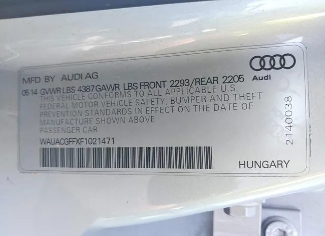 WAUACGFFXF1021471 2015 2015 Audi A3- 1-8T Premium 9