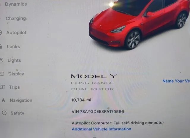 7SAYGDEE8PA179586 2023 2023 Tesla Model Y- Awd/Long Range Du 7