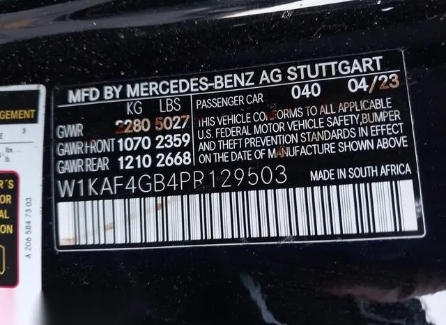 W1KAF4GB4PR129503 2023 2023 Mercedes-Benz C 300- Sedan 9